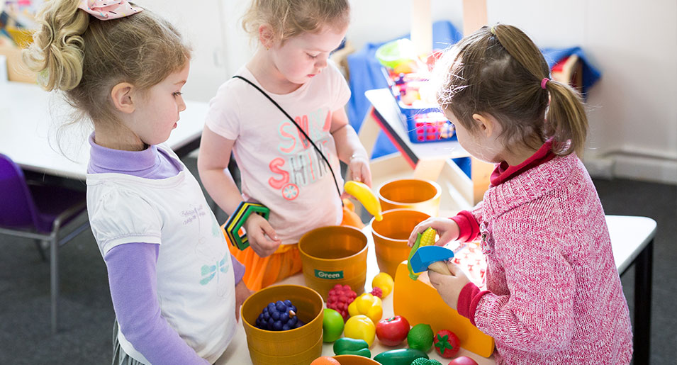 Children playing with playdough