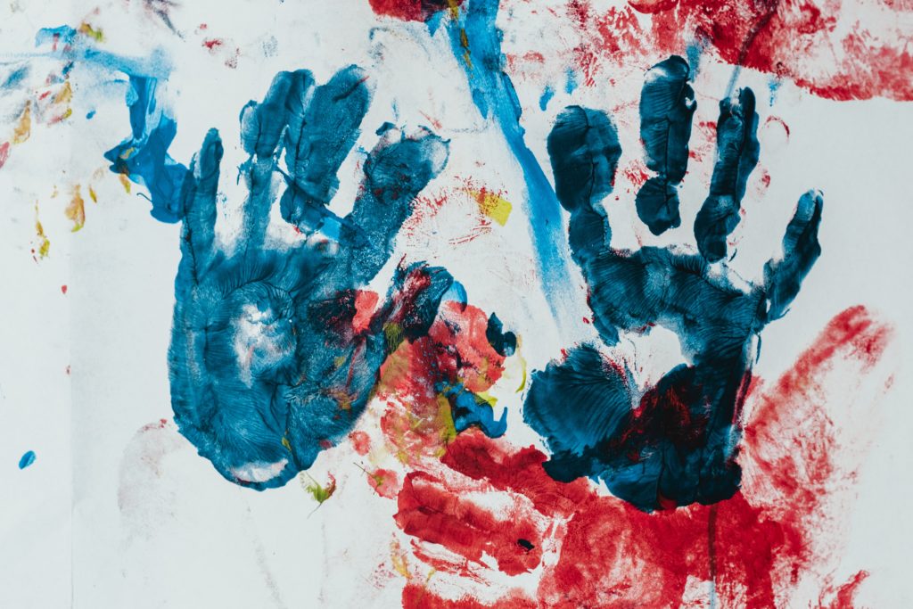 Painted hand prints